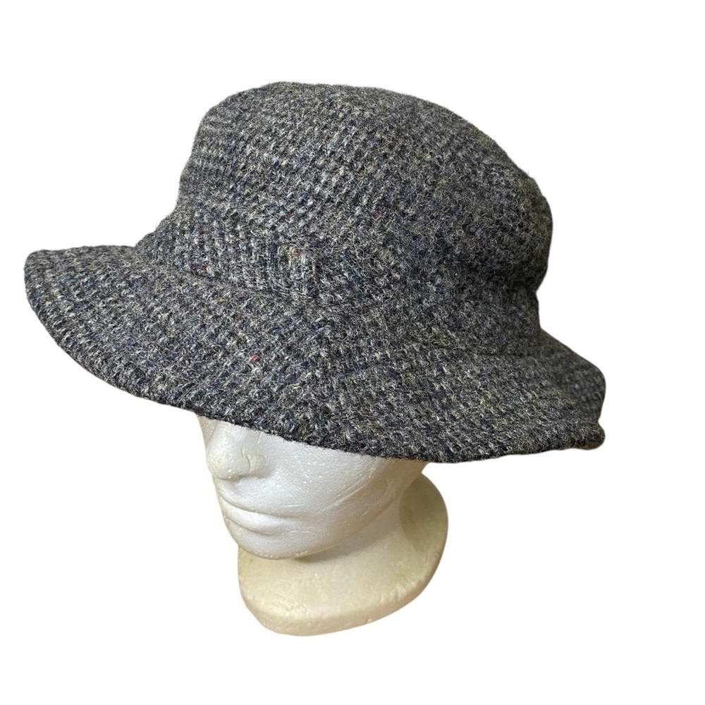 L.L. BEAN Vintage Harris Tweed Hand Woven Scottish Wool Hat Gray S